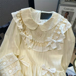 Mori Girl Peter Pan Collar Ruffle Shirt cottagecoreclothes