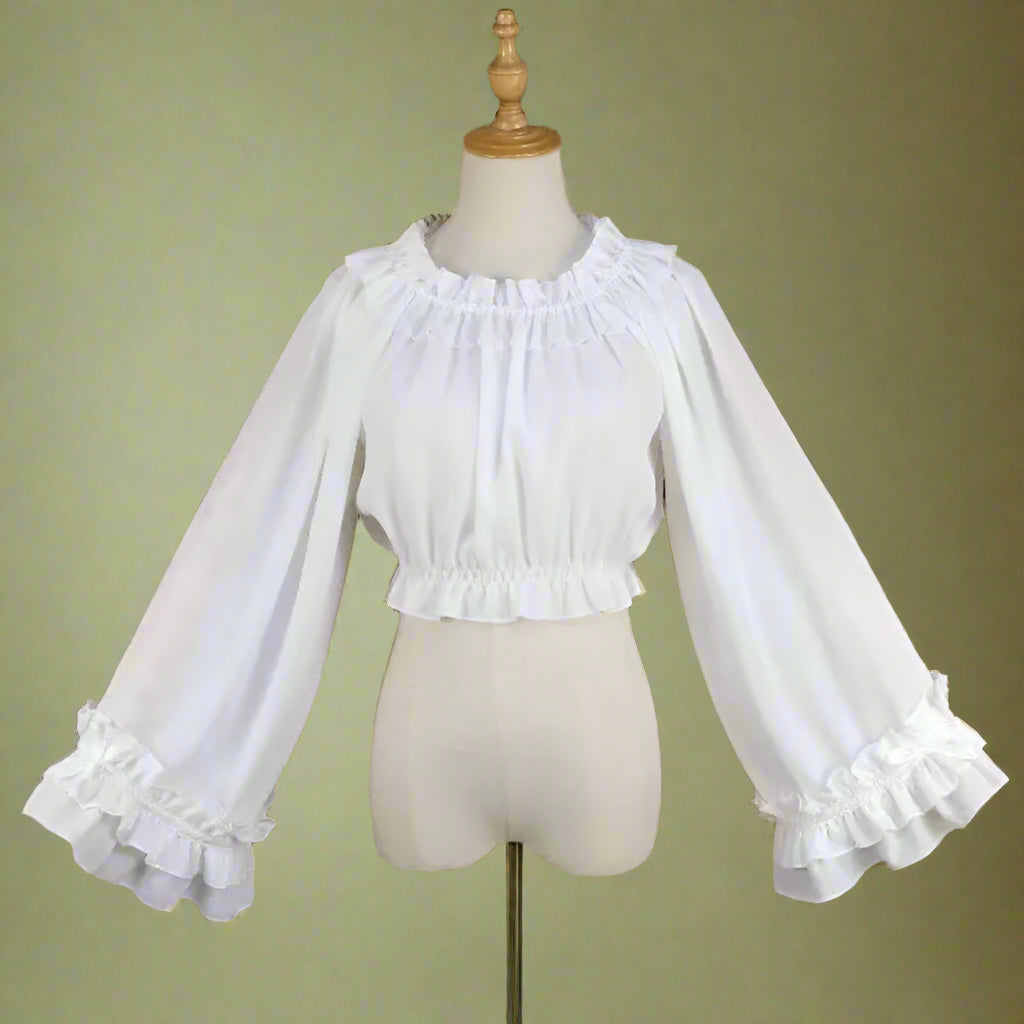 Vintage Frilled Bardot Top cottagecoreclothes