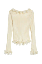 Vintage Lace Contrast Blouse cottagecoreclothes