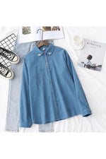 Embroidered Corduroy White Shirt cottagecoreclothes