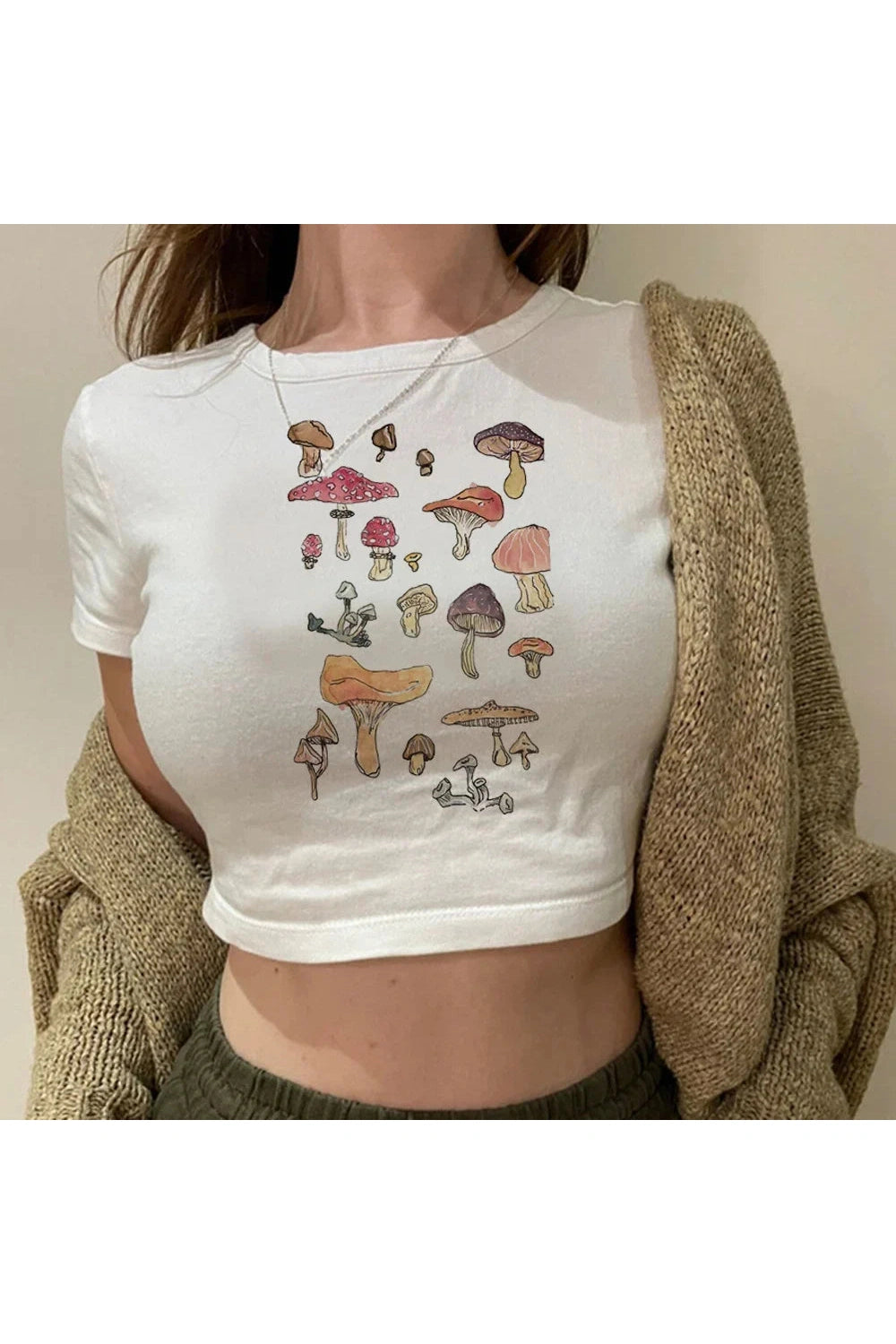 Fairycore Gothic Mushroom Crop Top cottagecoreclothes