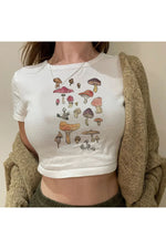 Fairycore Gothic Mushroom Crop Top cottagecoreclothes