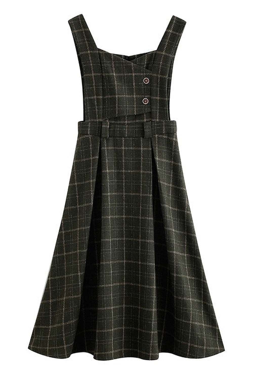 Plaid Woolen Midi Sundress cottagecoreclothes