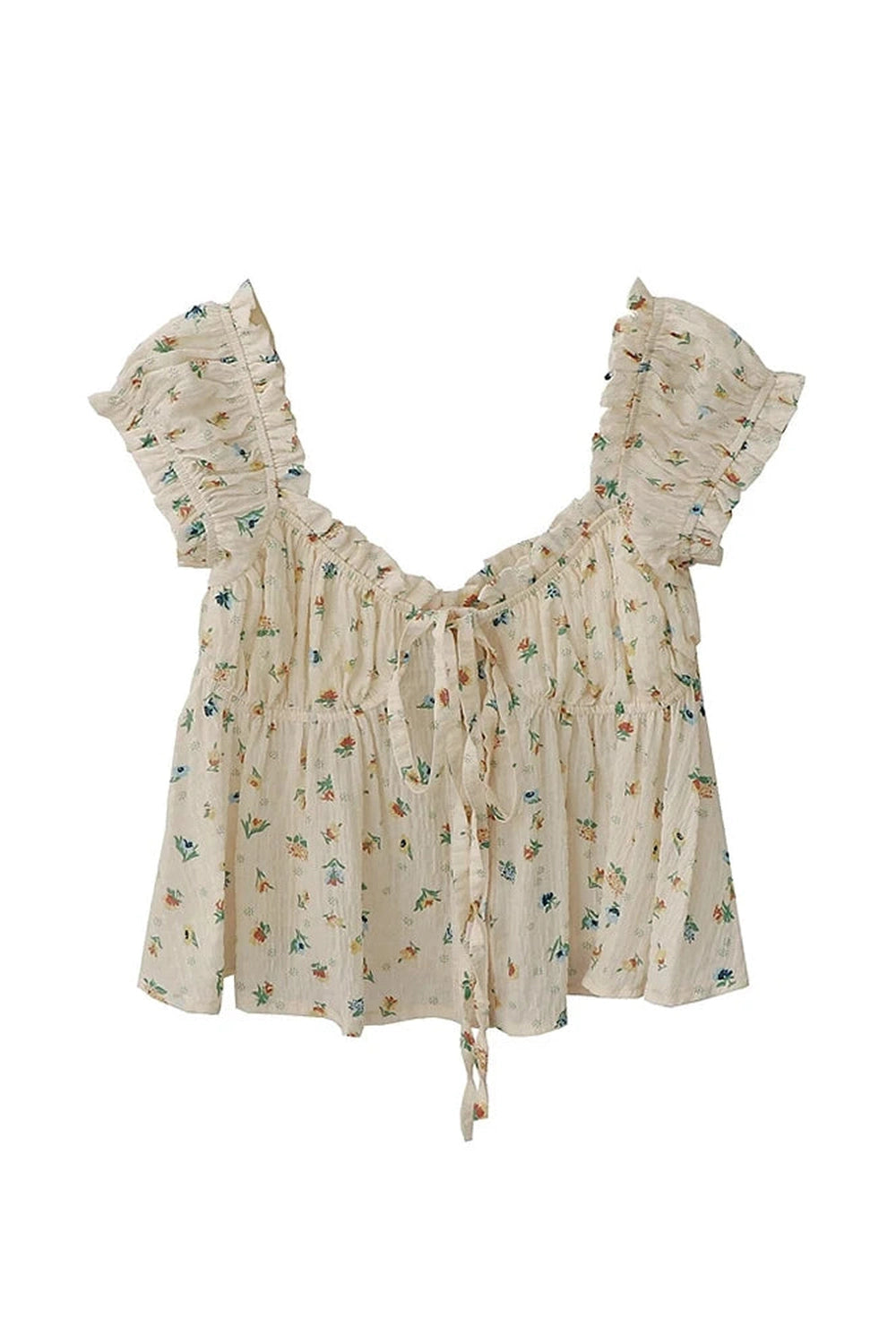 Sweet Print V-neck Shirt cottagecoreclothes