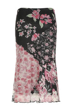 Goblincore Patchwork Floral Midi Skirt cottagecoreclothes