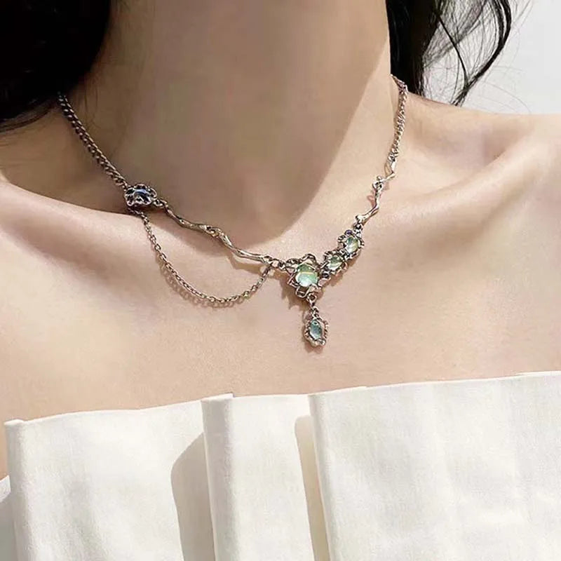 Celestial Starburst Silver Necklace cottagecoreclothes