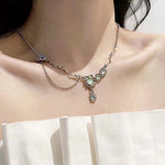 Celestial Starburst Silver Necklace cottagecoreclothes