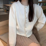 Korean Lace Patchwork Cropped Sweater