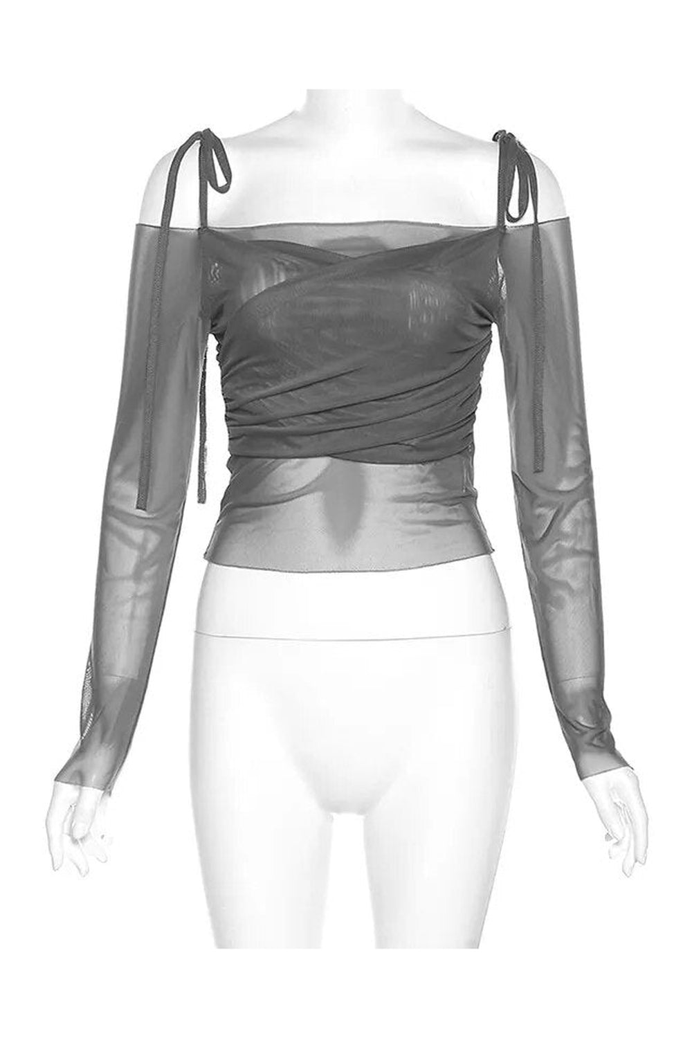 Fairy Core Off-Shoulder Mesh T-shirt cottagecoreclothes