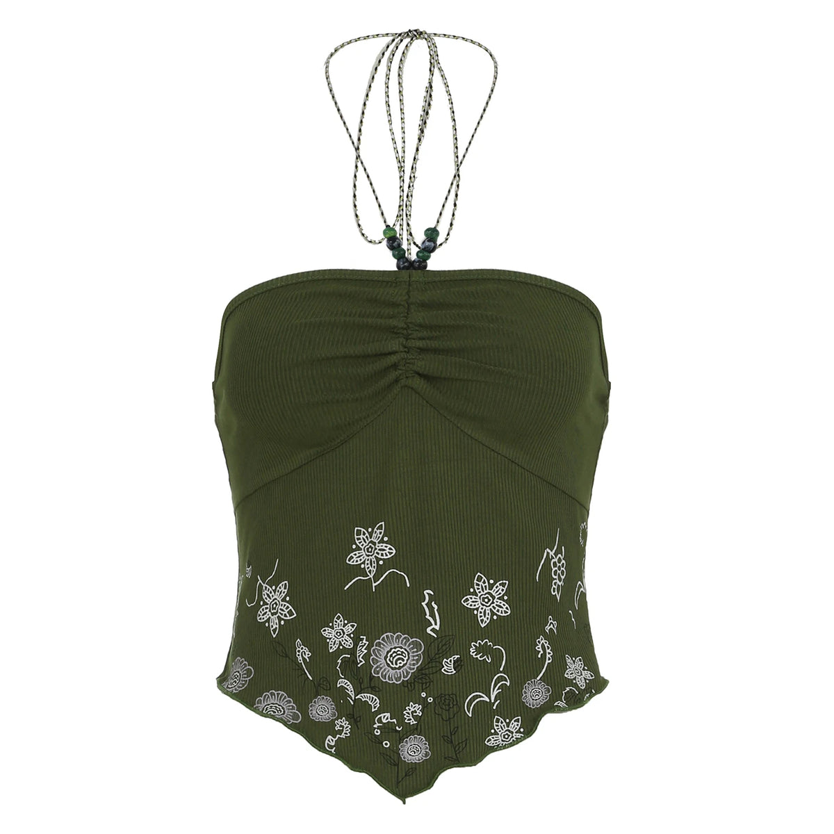 Fairycore Ruched Strapless Crop Top