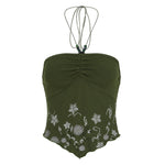 Fairycore Ruched Strapless Crop Top