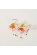 Mushroom Fruit Drop Earrings cottagecoreclothes