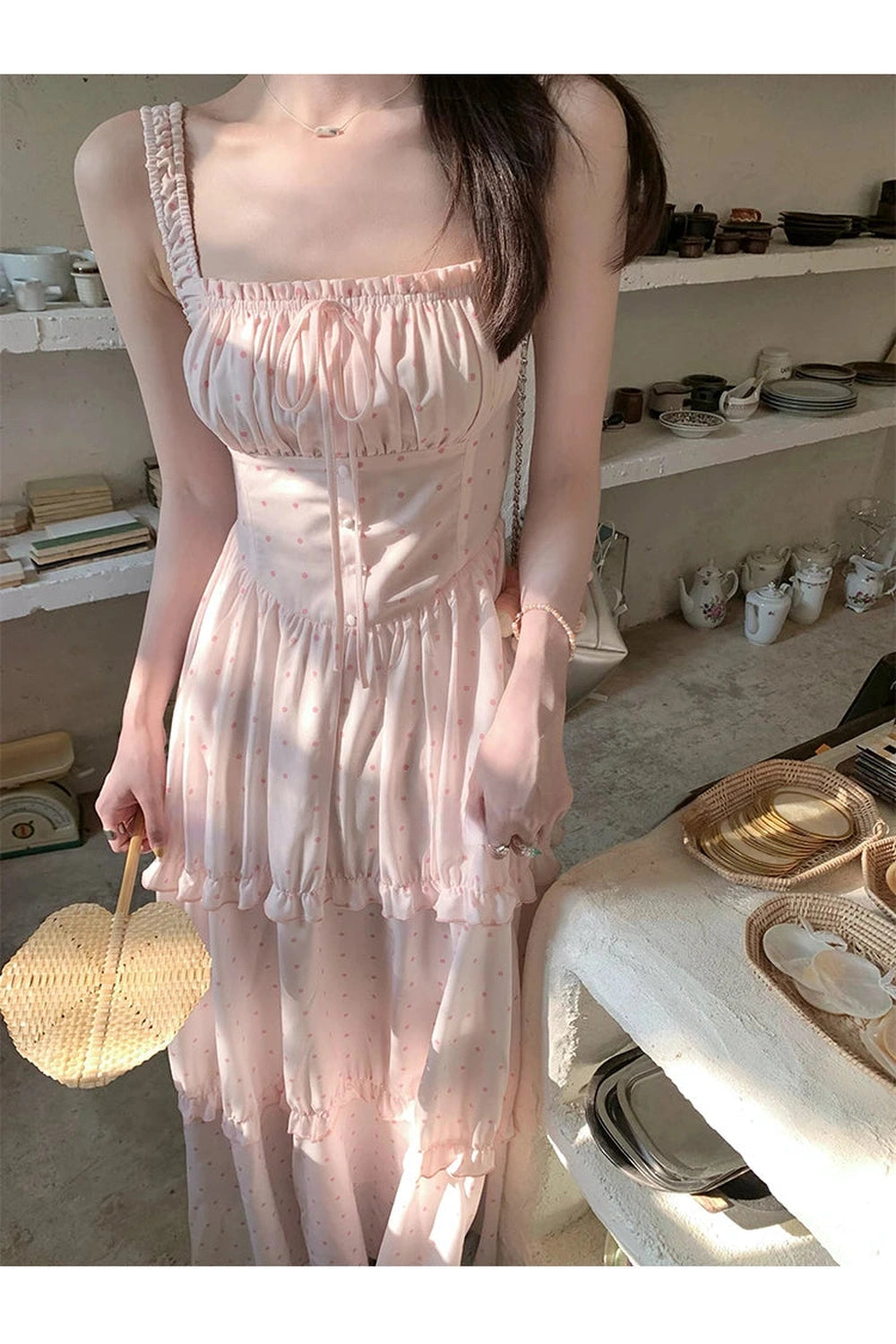 Elegant Floral Strap Dress cottagecoreclothes