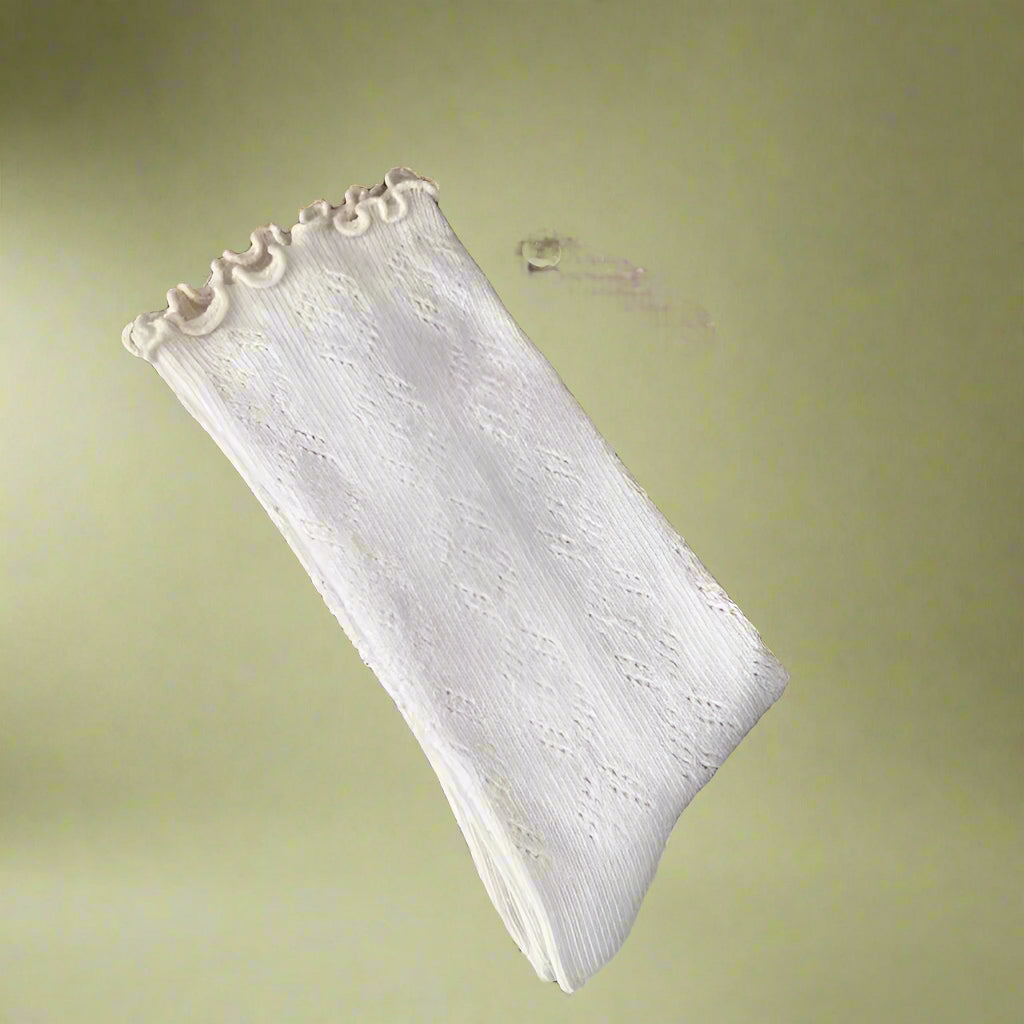 Vintage Eyelet Patterned Crew Socks cottagecoreclothes