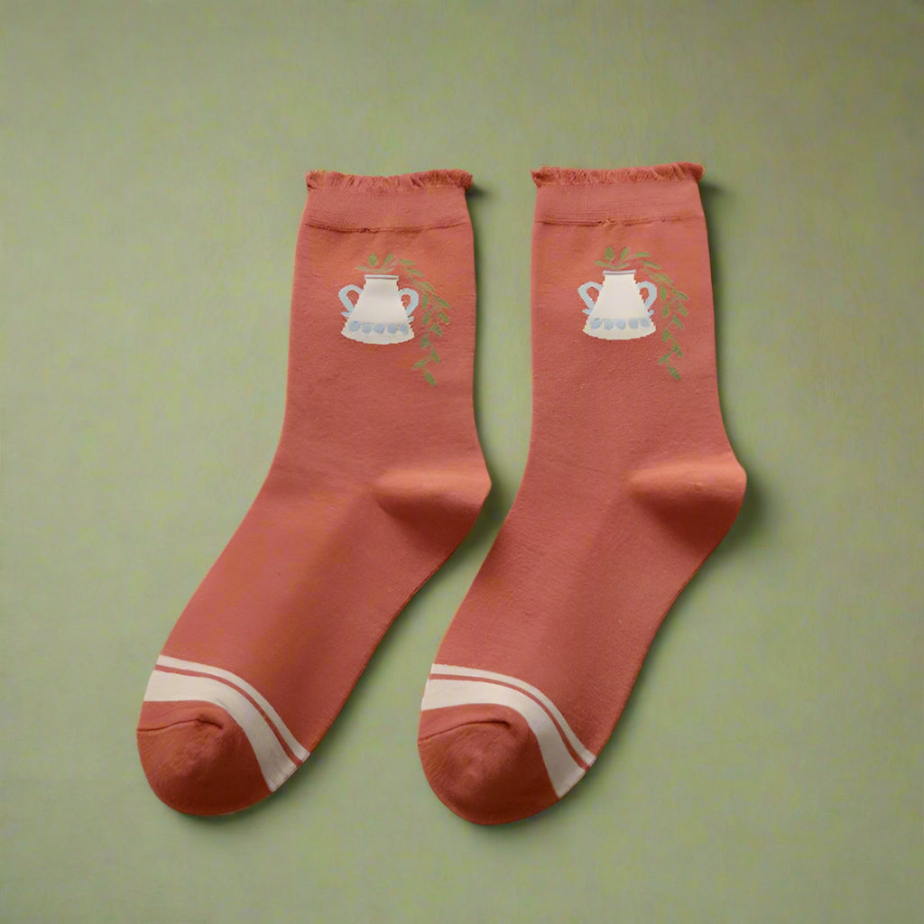 Mori Girl Cozy Nature Print Socks cottagecoreclothes