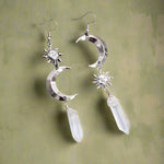 Fairycore Moon and Sun Crystal Earrings cottagecoreclothes