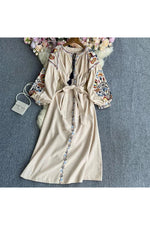 Embroidered Bodycon Puff Dress cottagecoreclothes