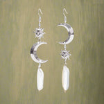 Fairycore Moon and Sun Crystal Earrings cottagecoreclothes
