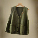 Mori Girl Floral Embroidered Knit Vest cottagecoreclothes