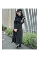 Vintage Bow Tie Long Sleeve Dress cottagecoreclothes