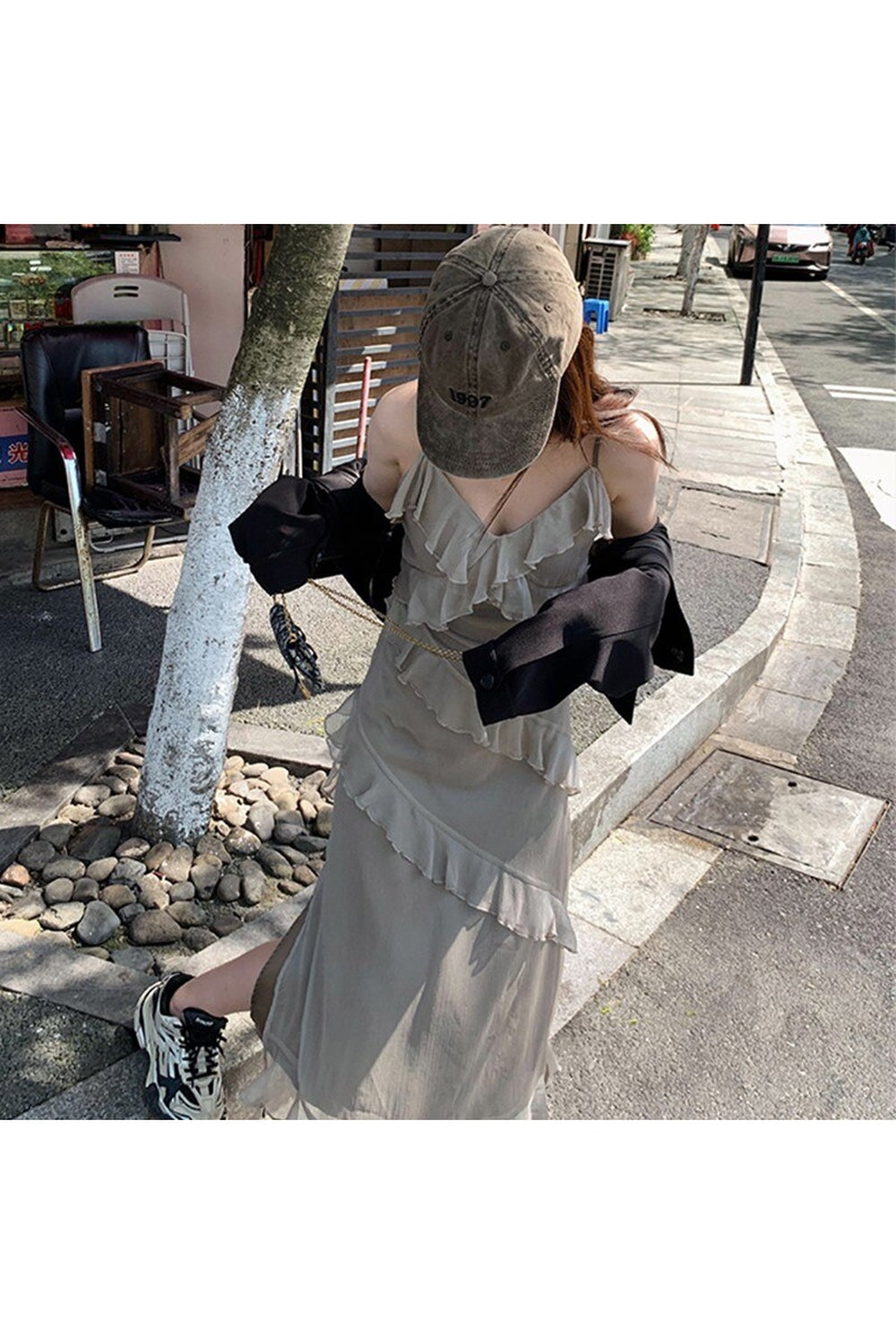 Fairy Grunge Ruffles Maxi Dress with Lace Patchwork cottagecoreclothes