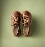 Vintage Brown Stitch Detail Shoes cottagecoreclothes