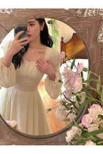 Elegant Solid Midi Dress cottagecoreclothes