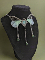 Fairycore Crystal Winged Pendant Necklace cottagecoreclothes