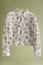 Cherry Blossom Button-Up Blouse cottagecoreclothes
