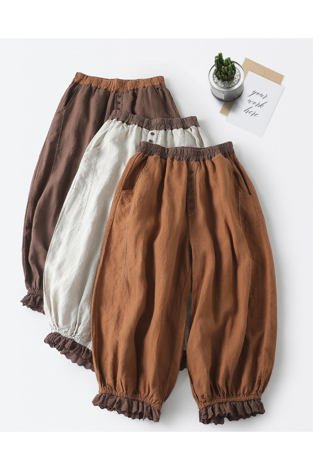 High Waist Wide-Leg Pants cottagecoreclothes