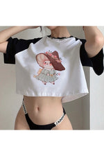 Mushroom Graphic 90s Crop Top cottagecoreclothes