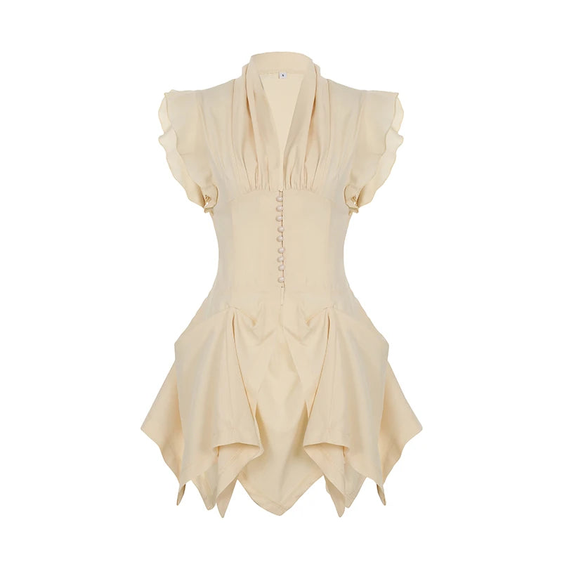 Vintage Button Up Peplum Blouse