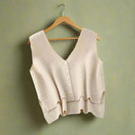 Vintage Button-Up Flared Sweater Vest cottagecoreclothes