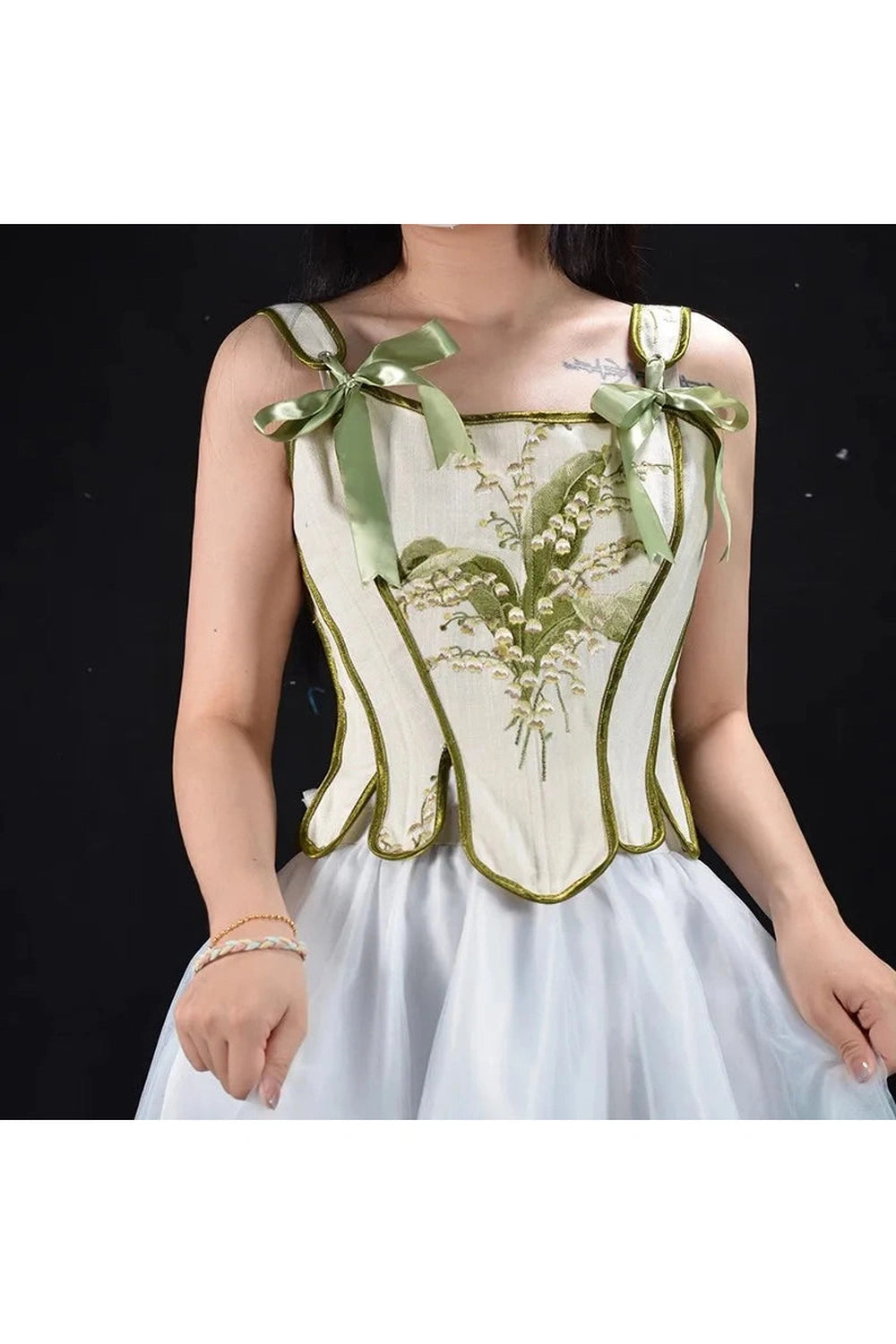 Lily Valley Embroidered Corset cottagecoreclothes