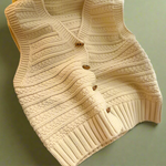 Vintage Textured Sleeveless Cardigan cottagecoreclothes