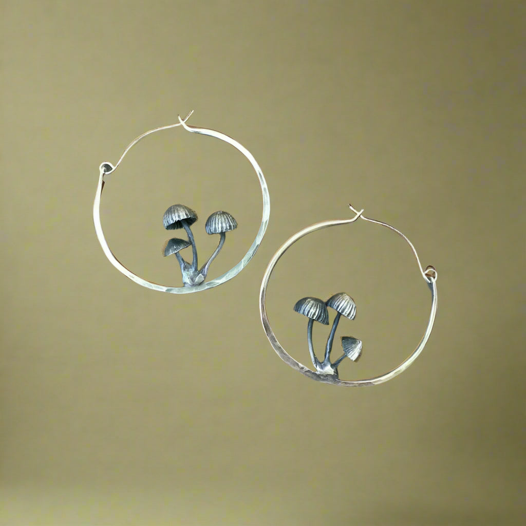 Goblincore Mushroom Hoop Earrings cottagecoreclothes