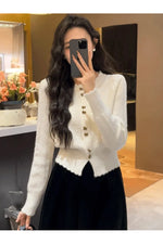 Vintage Pearl Button-Up Fall Cardigan cottagecoreclothes