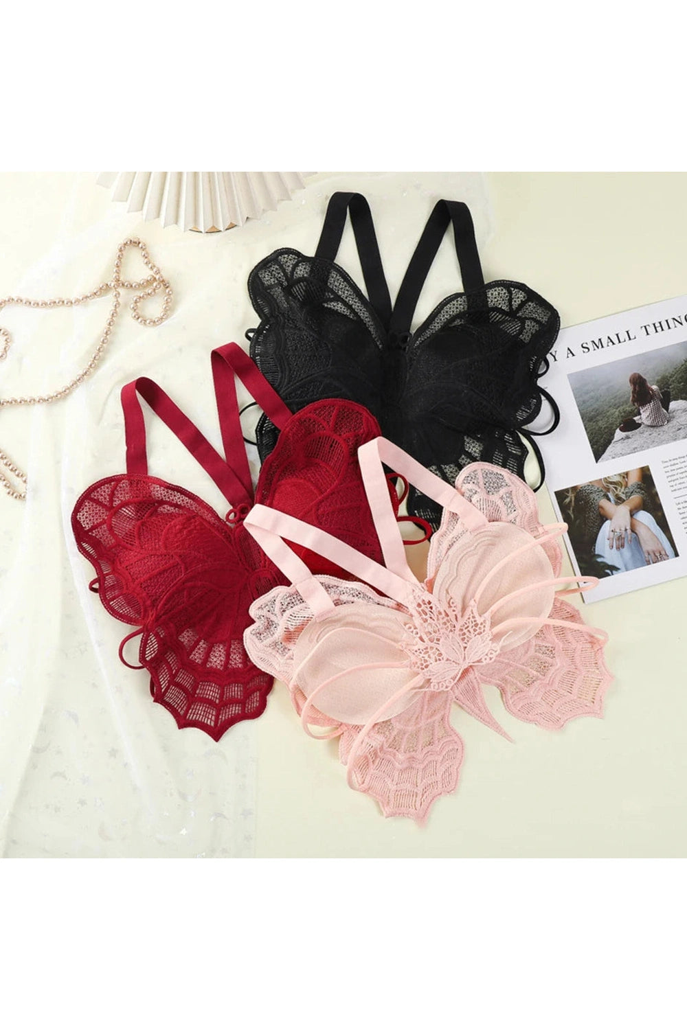 Dark Cottagecore Embroidered Butterfly Bralette cottagecoreclothes
