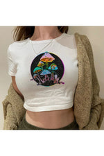 Fairycore Gothic Mushroom Crop Top cottagecoreclothes