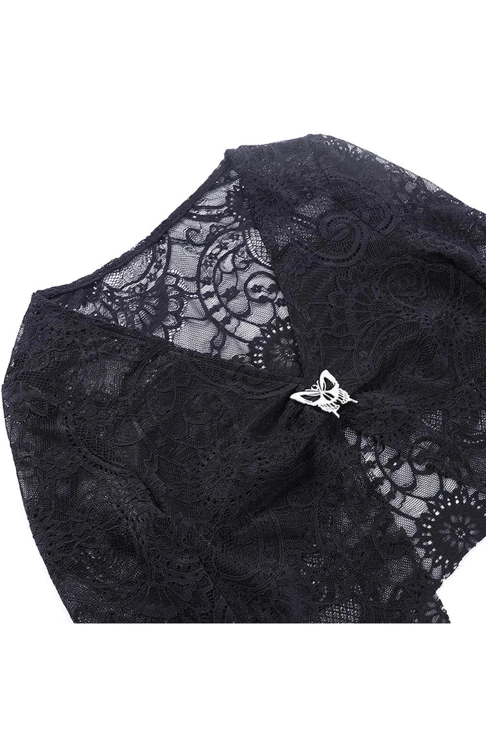 Dark Lace Gothic Crop Tee cottagecoreclothes