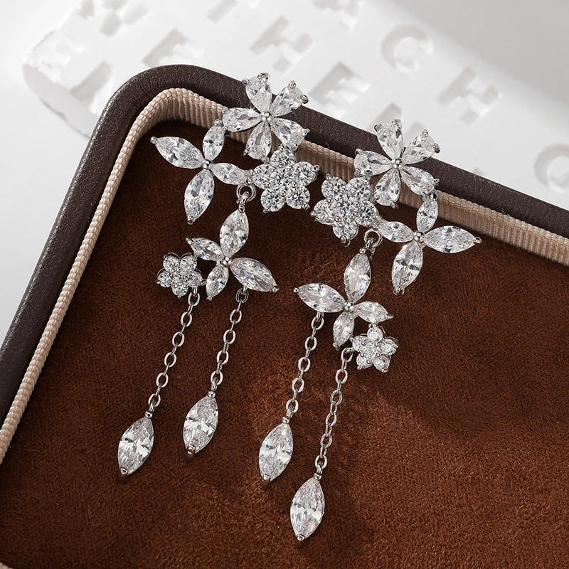 Fairycore Blossom & Dewdrop Crystal Earring