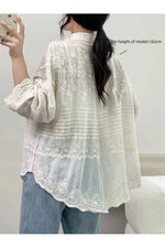 Floral Embroidery Tunic Shirt cottagecoreclothes