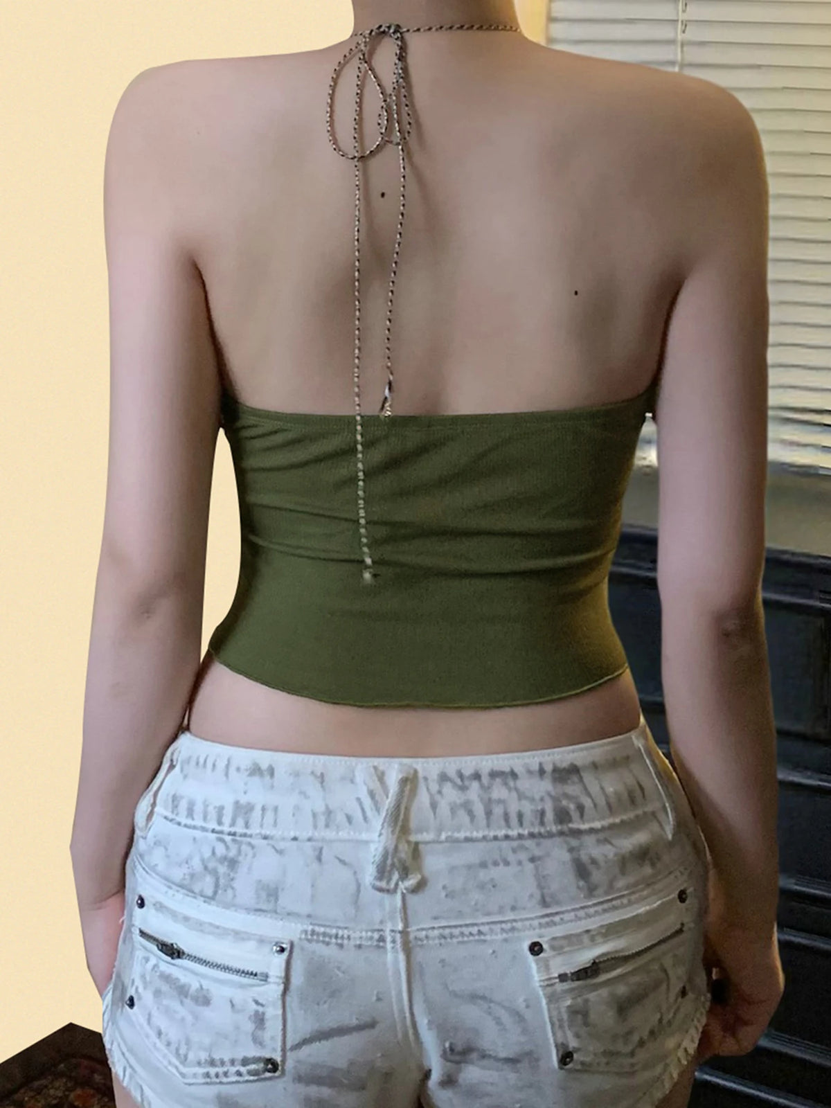 Fairycore Ruched Strapless Crop Top