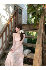 Elegant Floral Strap Dress cottagecoreclothes