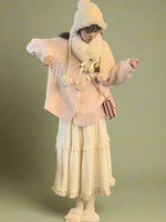 Fairycore Knitted Ruffle Skirt cottagecoreclothes