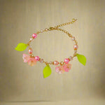 Fairy Garden Leaf and Flower Charm Bracelet cottagecoreclothes