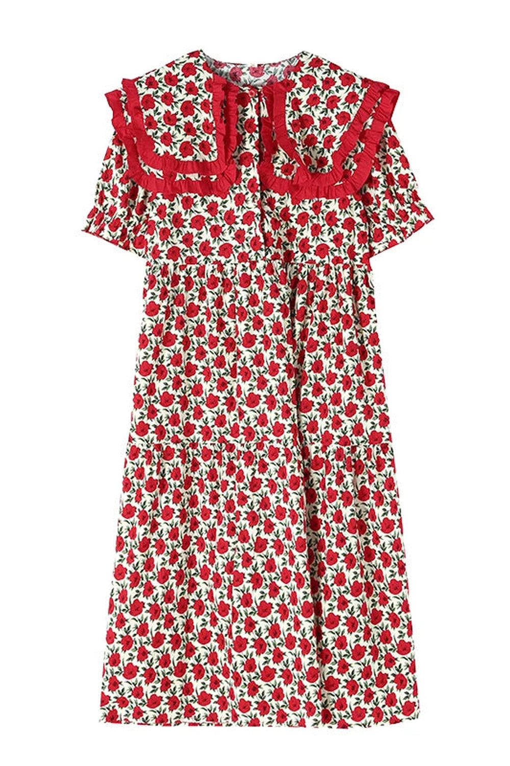 Maternity Ruffled Peter Pan Dress cottagecoreclothes