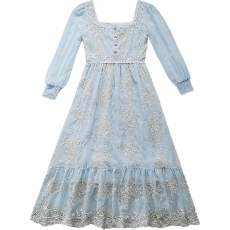 Vintage Lace Charm Midi Dress