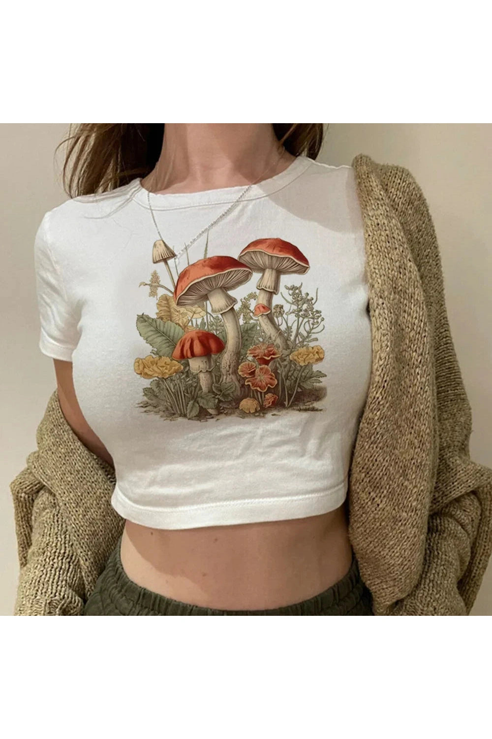 Fairycore Gothic Mushroom Crop Top cottagecoreclothes