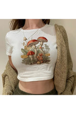 Fairycore Gothic Mushroom Crop Top cottagecoreclothes